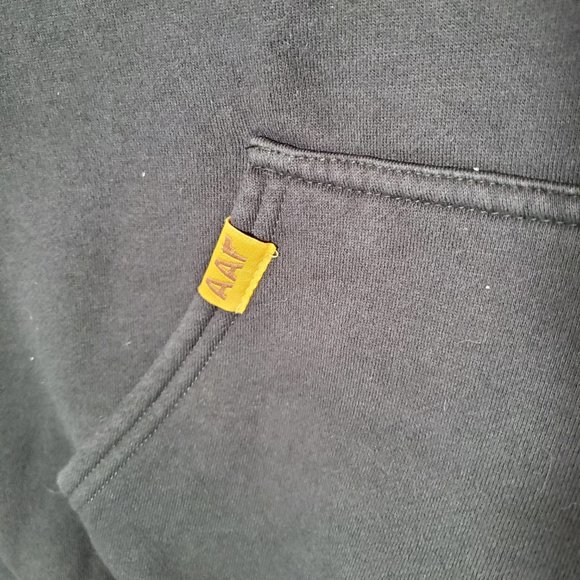 All American Roughneck Men Sweatshirt Large Black Hoodie Logo Pockets READ - Picture 3 of 11